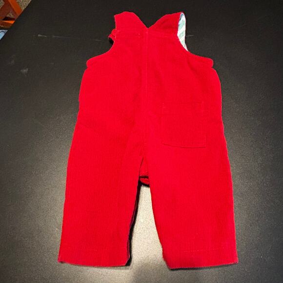 Mud Pie Baby Red Corduroy Monkey Overalls 0–6M Boys Girls Fall Outfit - Picture 3 of 3